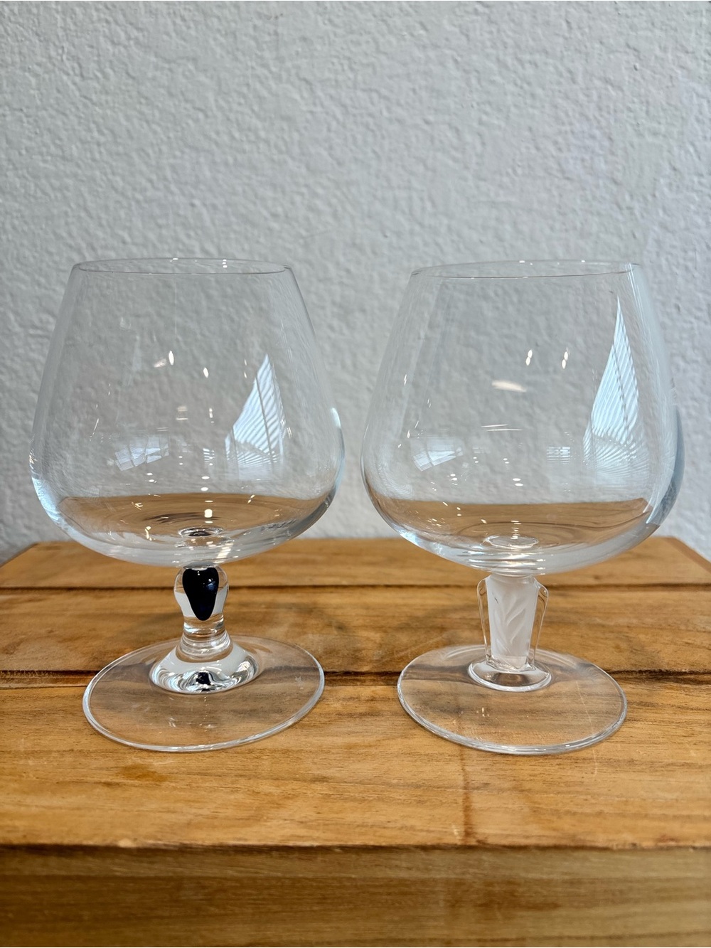 Vintage Cristal d'Arques Durand France Courvoisier Cognac Brandy Snifters Set